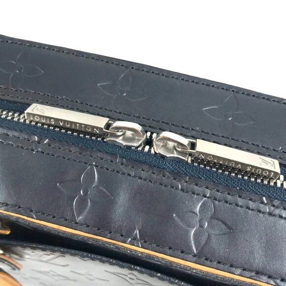 LOUIS VUITTON M55175 Monogram mat Shelton Hand Bag Monogram matte leather Navy - Picture 10 of 15